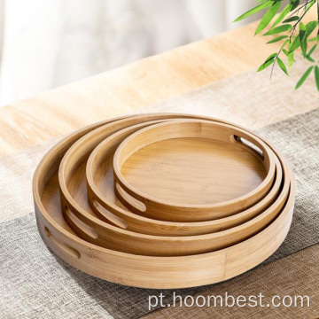 Bandejas decorativas de bambu para mesa de café